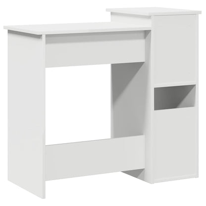 Desk with shelves 84x40x78 cm processed wood white