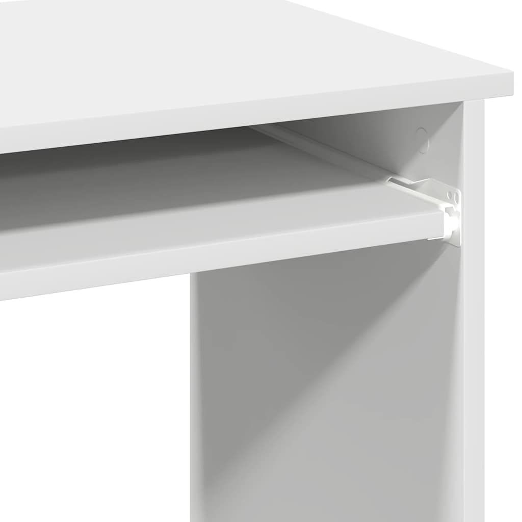 Desk with shelves 84x40x78 cm processed wood white