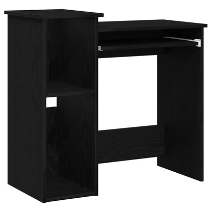 Desk with shelves 84x40x78 cm processed wood black