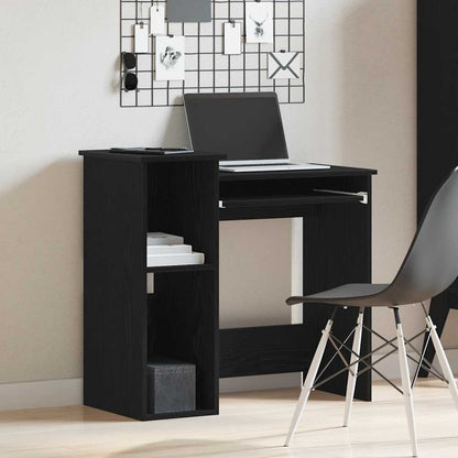Desk with shelves 84x40x78 cm processed wood black