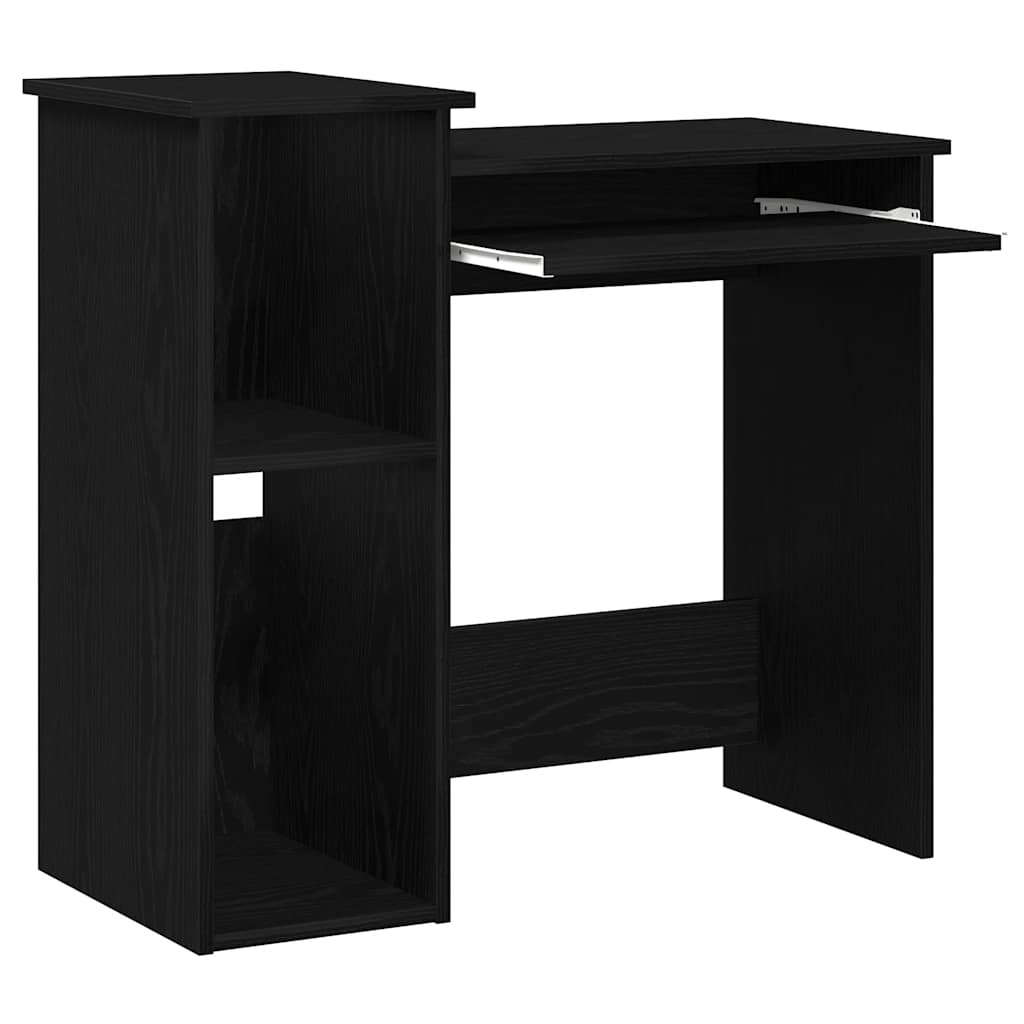 Desk with shelves 84x40x78 cm processed wood black