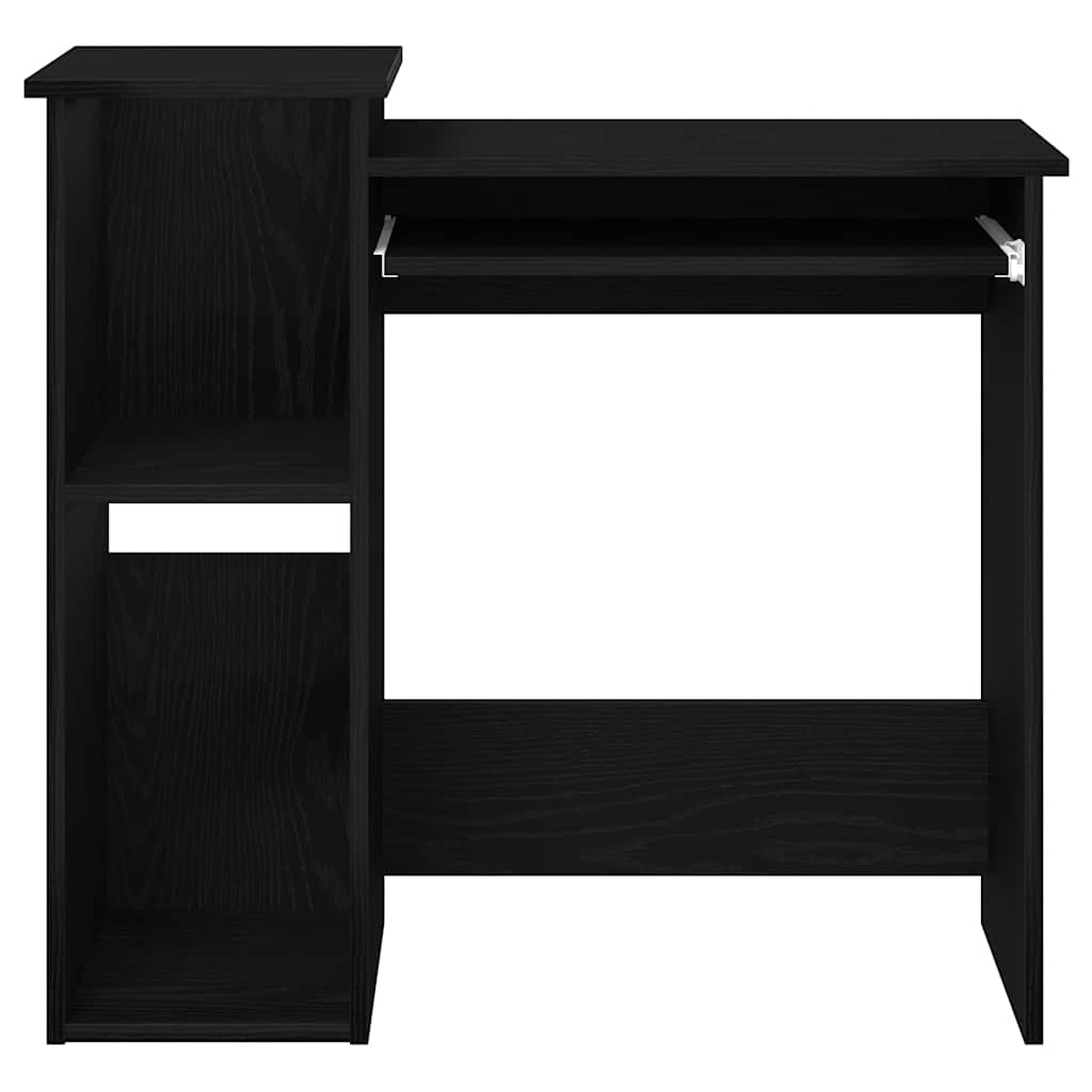 Desk with shelves 84x40x78 cm processed wood black