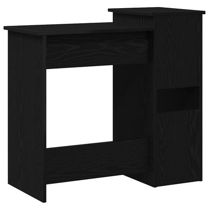 Desk with shelves 84x40x78 cm processed wood black