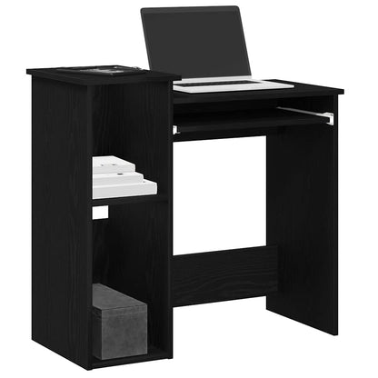 Desk with shelves 84x40x78 cm processed wood black