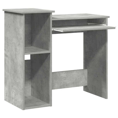 Desk with shelves 84x40x78 cm processed wood concrete gray
