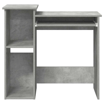 Desk with shelves 84x40x78 cm processed wood concrete gray