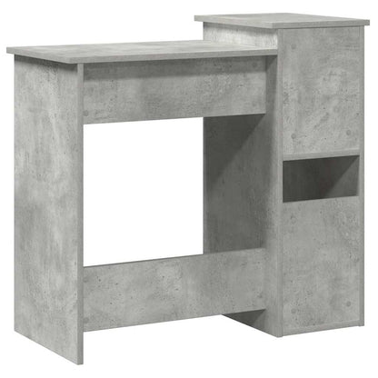 Desk with shelves 84x40x78 cm processed wood concrete gray