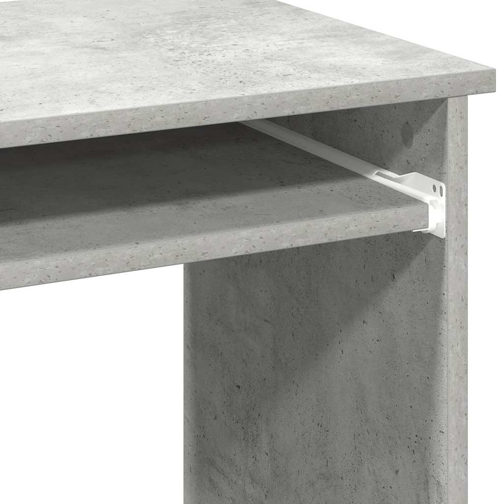 Desk with shelves 84x40x78 cm processed wood concrete gray