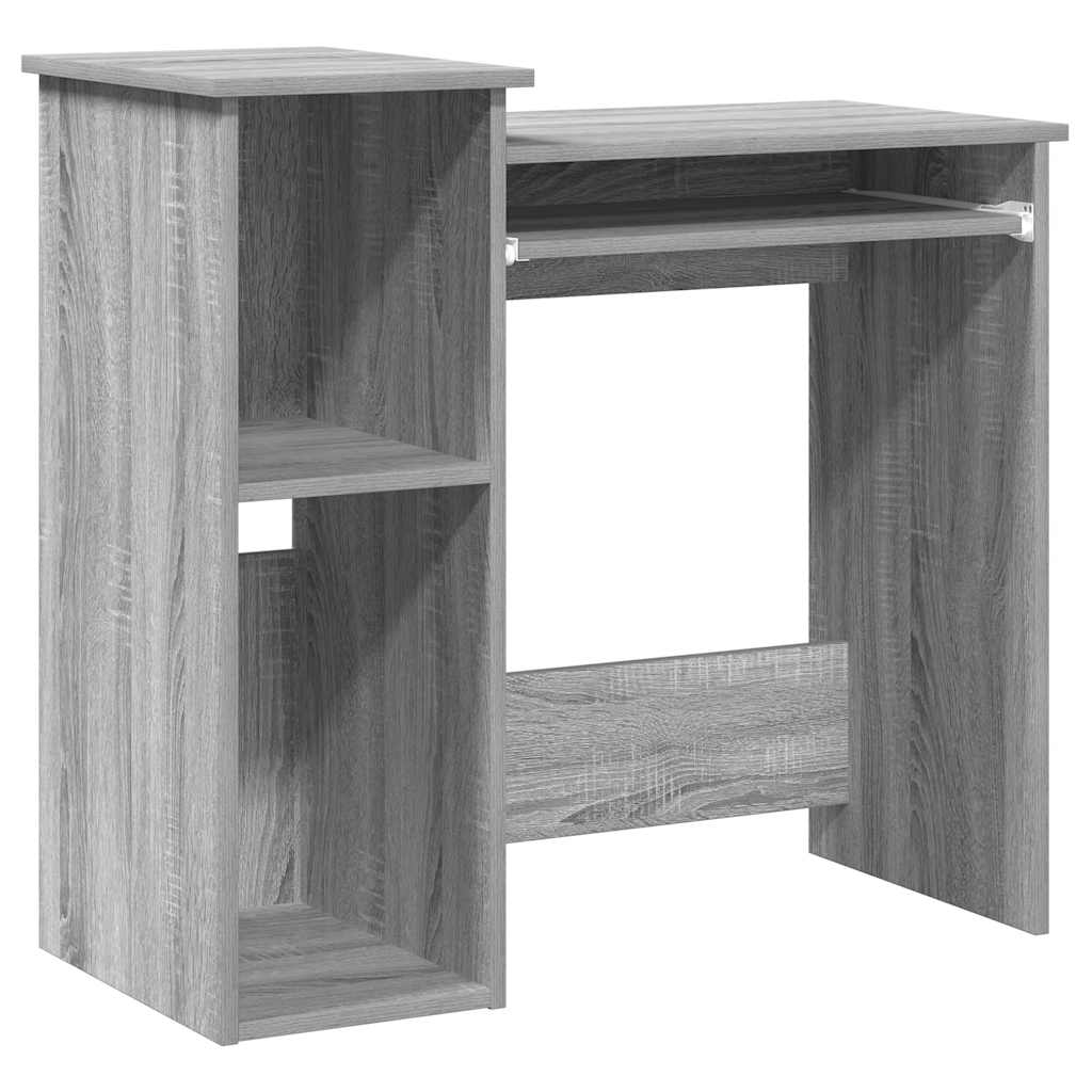 Desk with shelves 84x40x78 cm processed wood gray sonoma