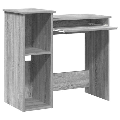 Desk with shelves 84x40x78 cm processed wood gray sonoma