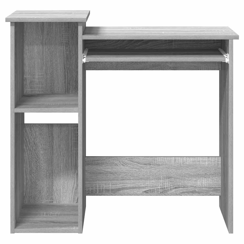 Desk with shelves 84x40x78 cm processed wood gray sonoma