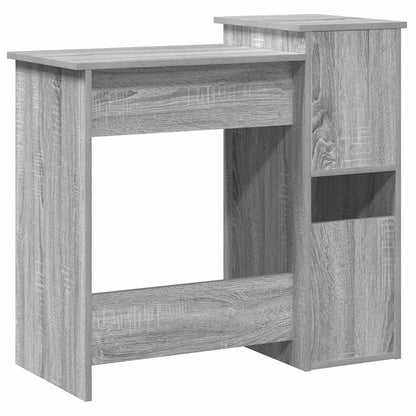 Desk with shelves 84x40x78 cm processed wood gray sonoma