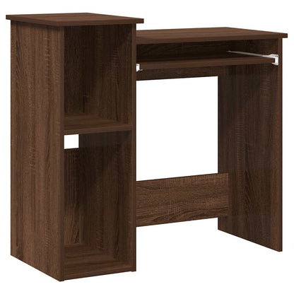 Desk with shelves 84x40x78 cm processed wood brown oak color