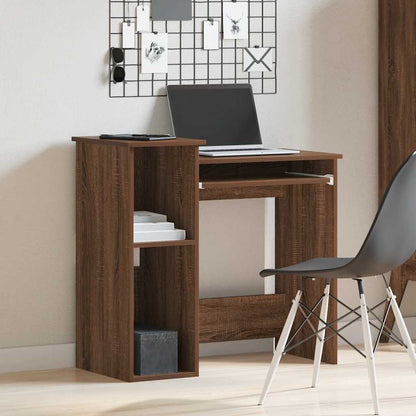 Desk with shelves 84x40x78 cm processed wood brown oak color