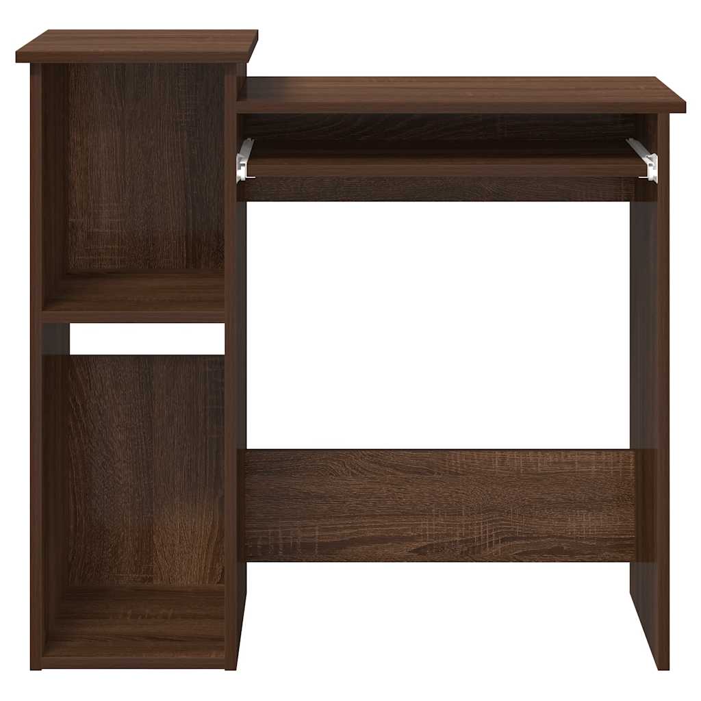 Desk with shelves 84x40x78 cm processed wood brown oak color