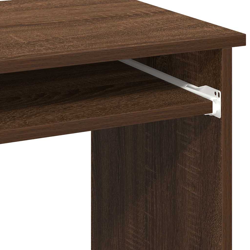 Desk with shelves 84x40x78 cm processed wood brown oak color