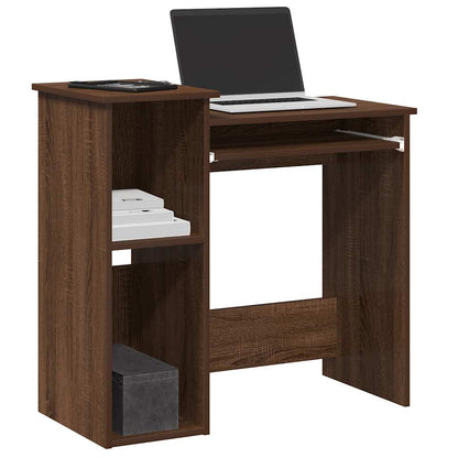 Desk with shelves 84x40x78 cm processed wood brown oak color
