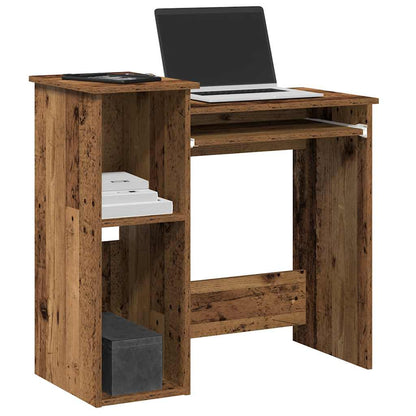 Desk with shelves 84x40x78 cm processed wood old wood color