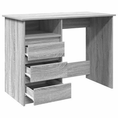 Desk 102x50x75 cm processed wood gray sonoma oak color