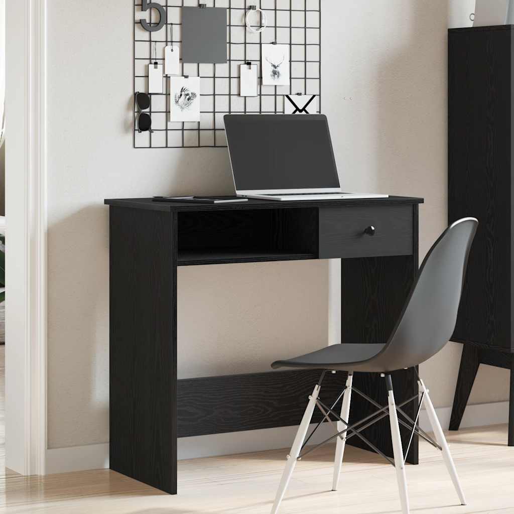Desk 80x40x75 cm processed wood black