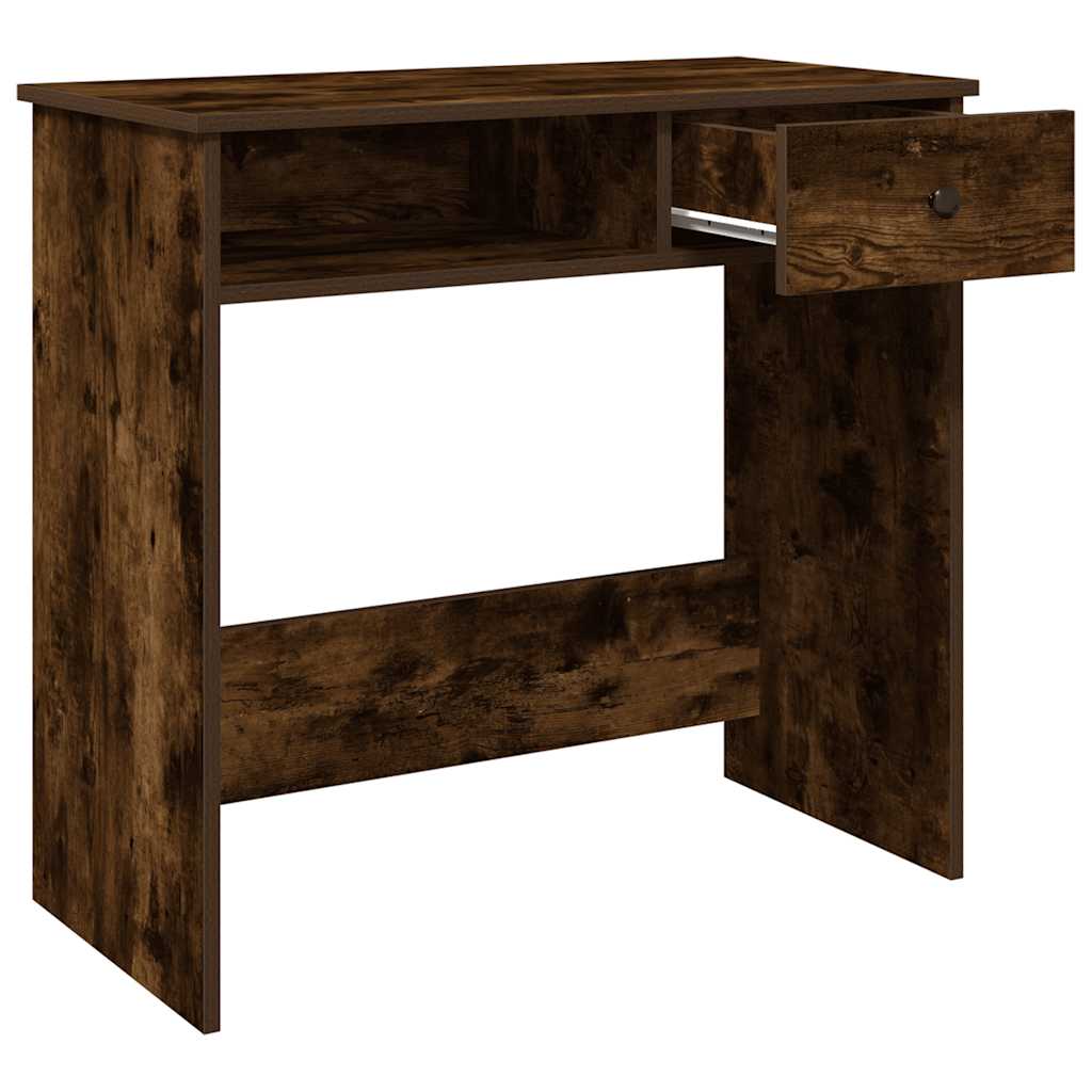 Desk 80x40x75 cm processed wood smoked oak color