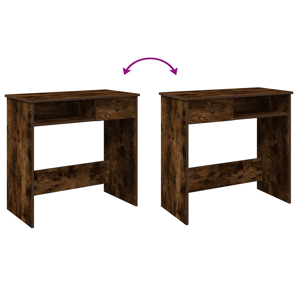 Desk 80x40x75 cm processed wood smoked oak color