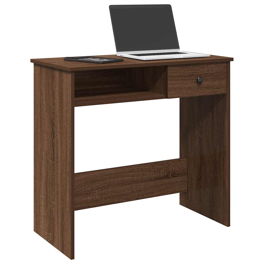 Bureau 80x40x75 cm bewerkt hout bruin eikenkleur