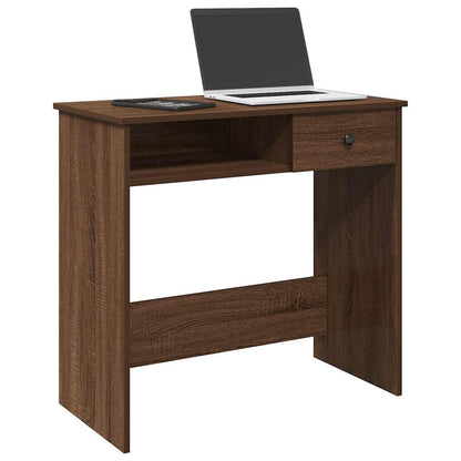 Bureau 80x40x75 cm bewerkt hout bruin eikenkleur