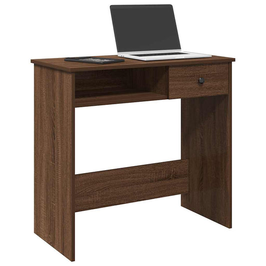 Bureau 80x40x75 cm bewerkt hout bruin eikenkleur