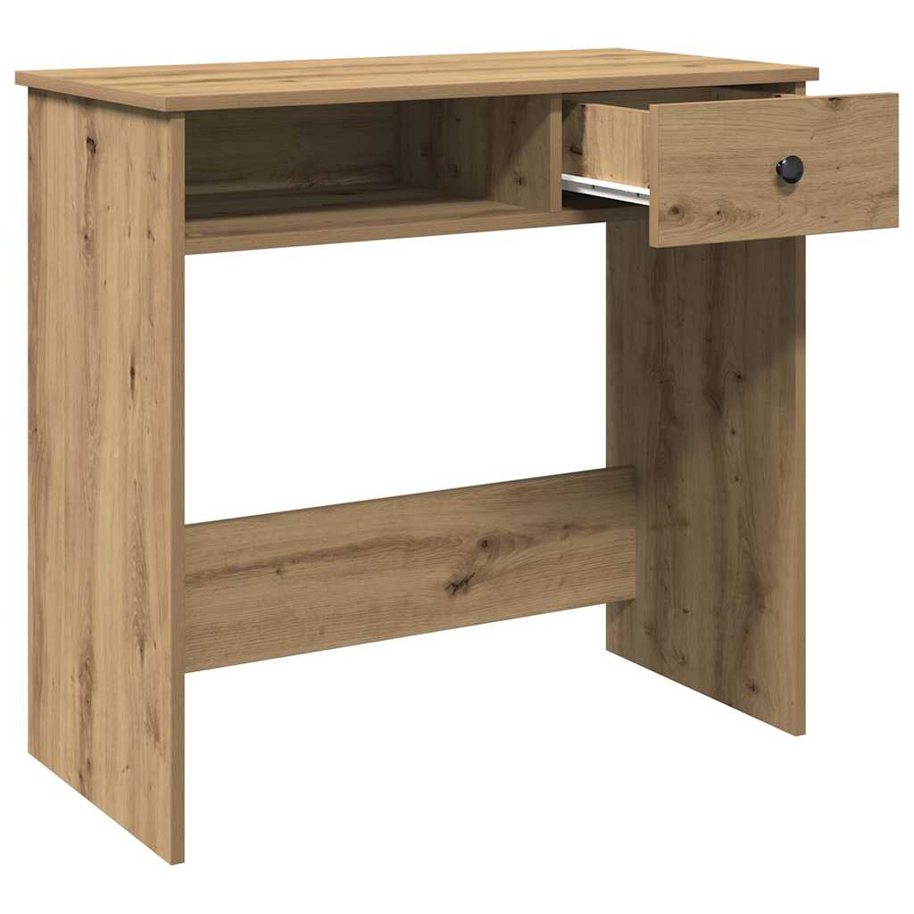 Bureau 80x40x75 cm bewerkt hout artisanaal eikenkleurig