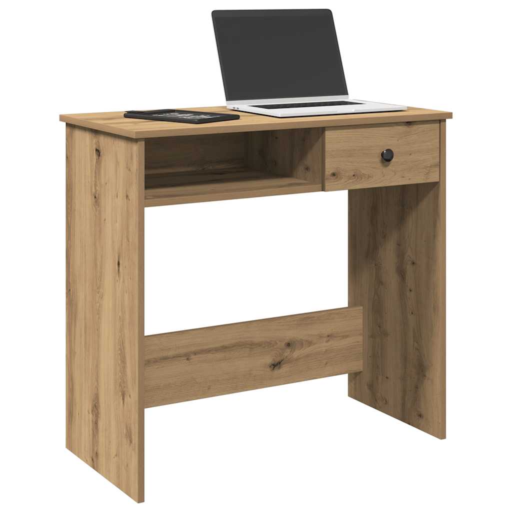 Bureau 80x40x75 cm bewerkt hout artisanaal eikenkleurig
