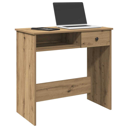 Bureau 80x40x75 cm bewerkt hout artisanaal eikenkleurig