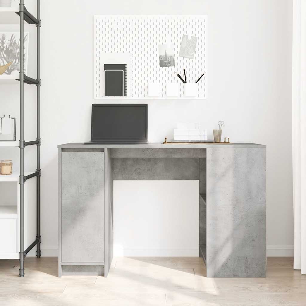 Desk 120x42x76 cm chipboard concrete gray