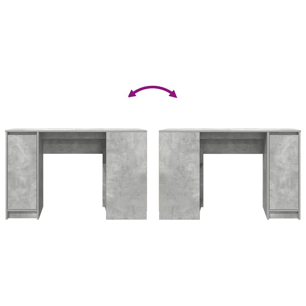 Desk 120x42x76 cm chipboard concrete gray