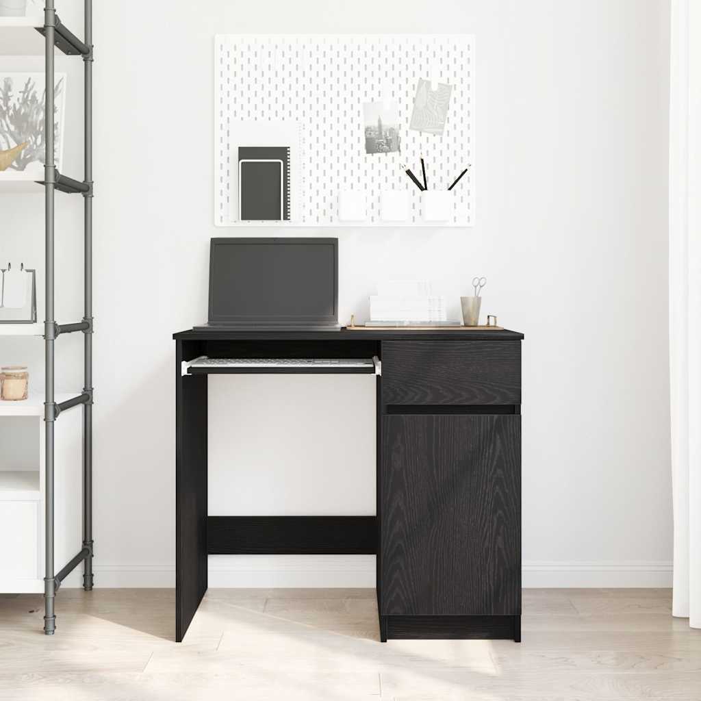 Desk 86x49x76 cm chipboard black oak color