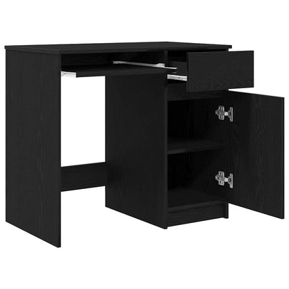 Desk 86x49x76 cm chipboard black oak color