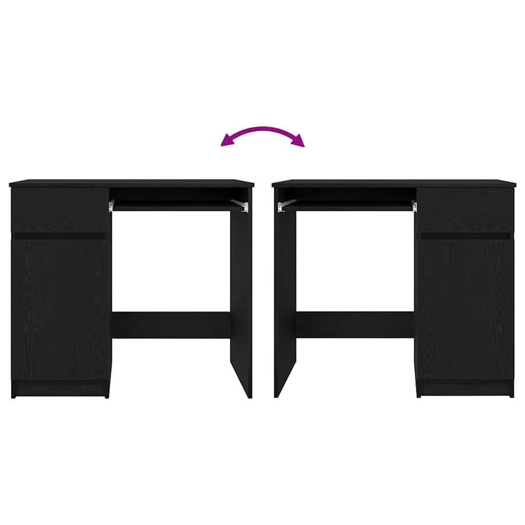 Desk 86x49x76 cm chipboard black oak color