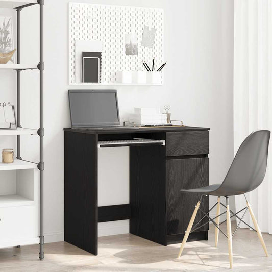 Desk 86x49x76 cm chipboard black oak color