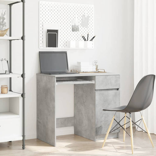 Desk 86x49x76 cm chipboard concrete gray