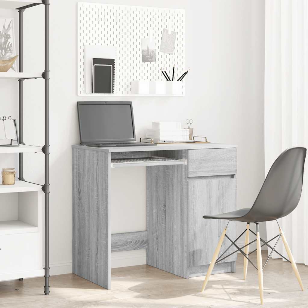 Desk 86x49x76 cm chipboard grey sonoma
