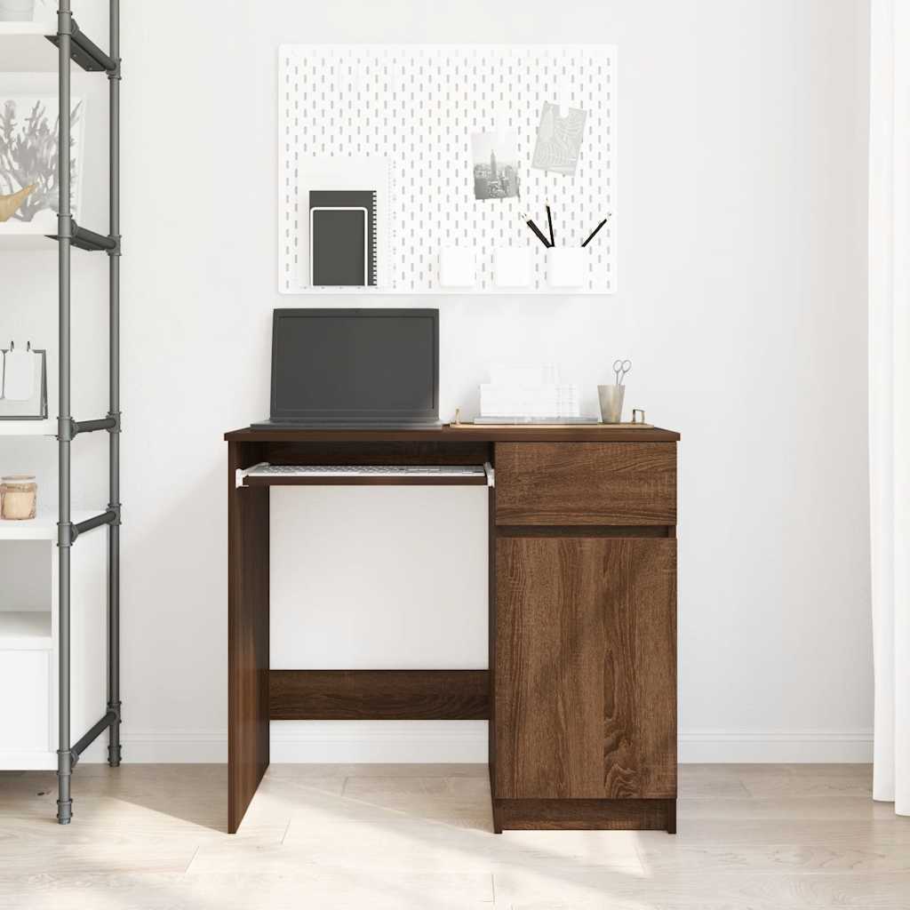 Desk 86x49x76 cm chipboard brown oak colored