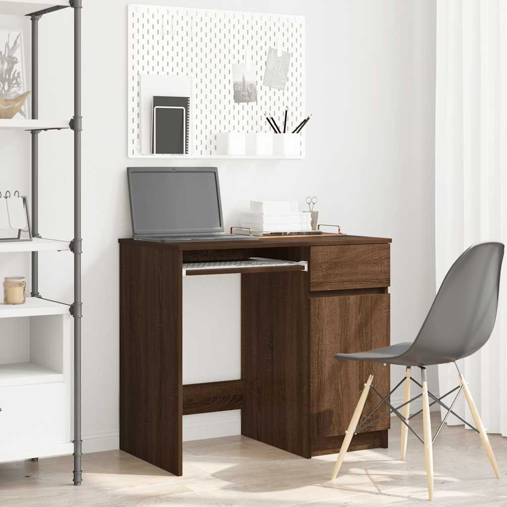 Desk 86x49x76 cm chipboard brown oak colored