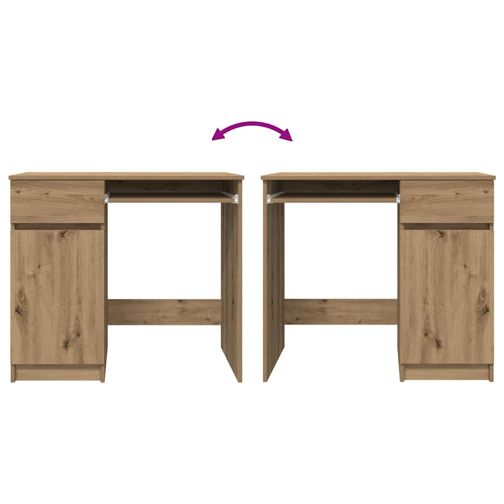 Desk craft 86x49x76 cm chipboard oak colored