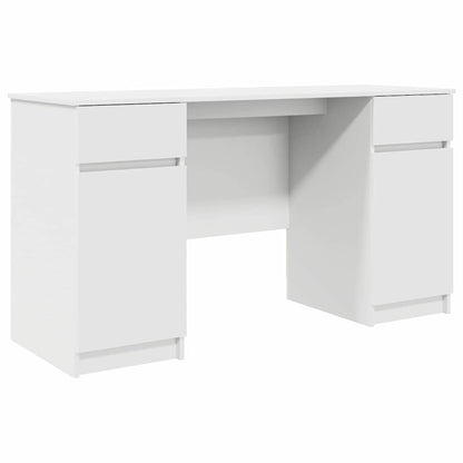 Bureau met lade met plank Wit 140 x 49 x 76 cm Bewerkt hout