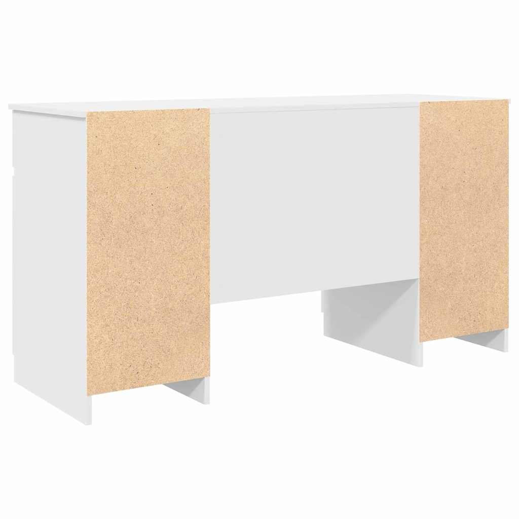 Bureau met lade met plank Wit 140 x 49 x 76 cm Bewerkt hout