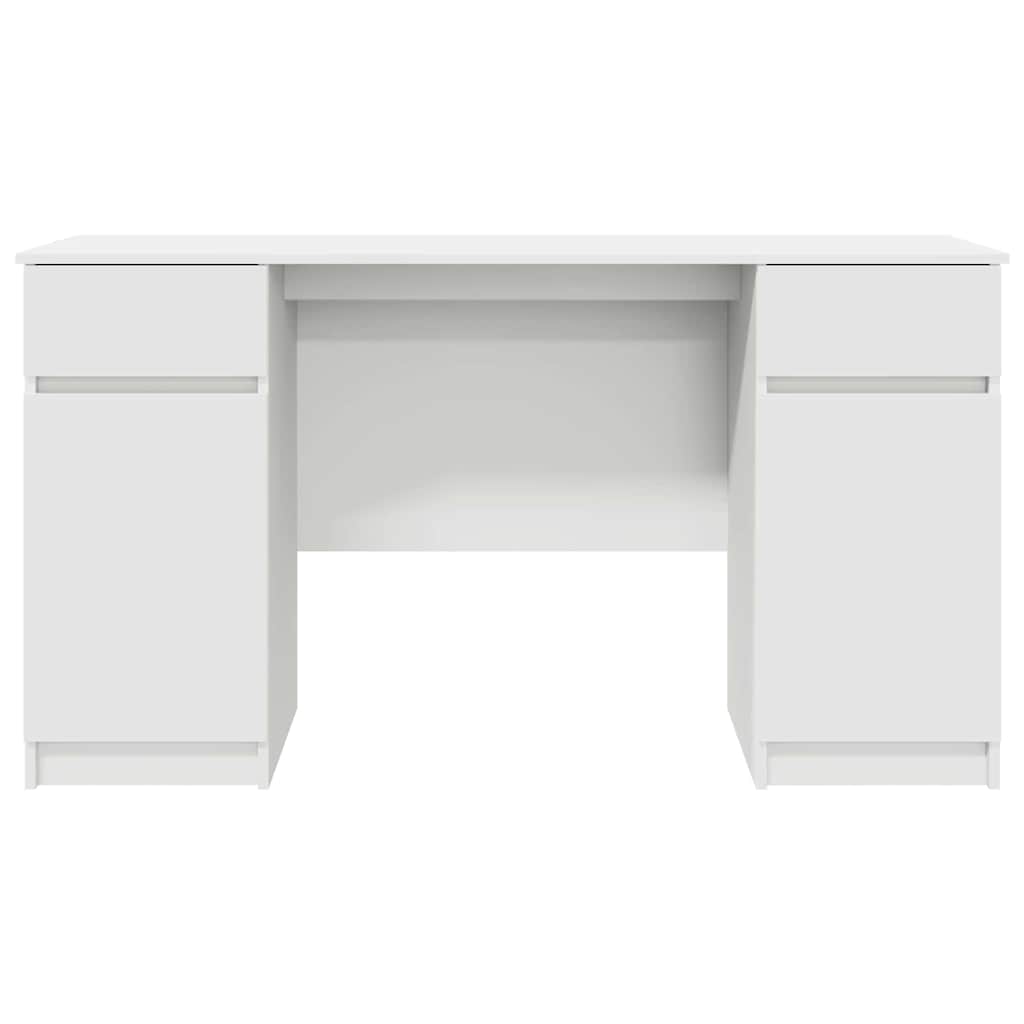 Bureau met lade met plank Wit 140 x 49 x 76 cm Bewerkt hout