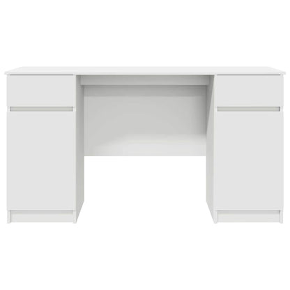Bureau met lade met plank Wit 140 x 49 x 76 cm Bewerkt hout