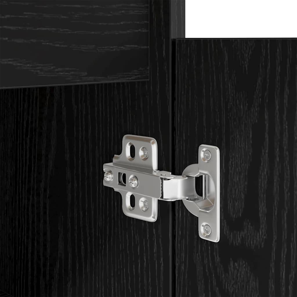 Bureau met lade Zwart eiken 140 x 49 x 76 cm Bewerkt hout