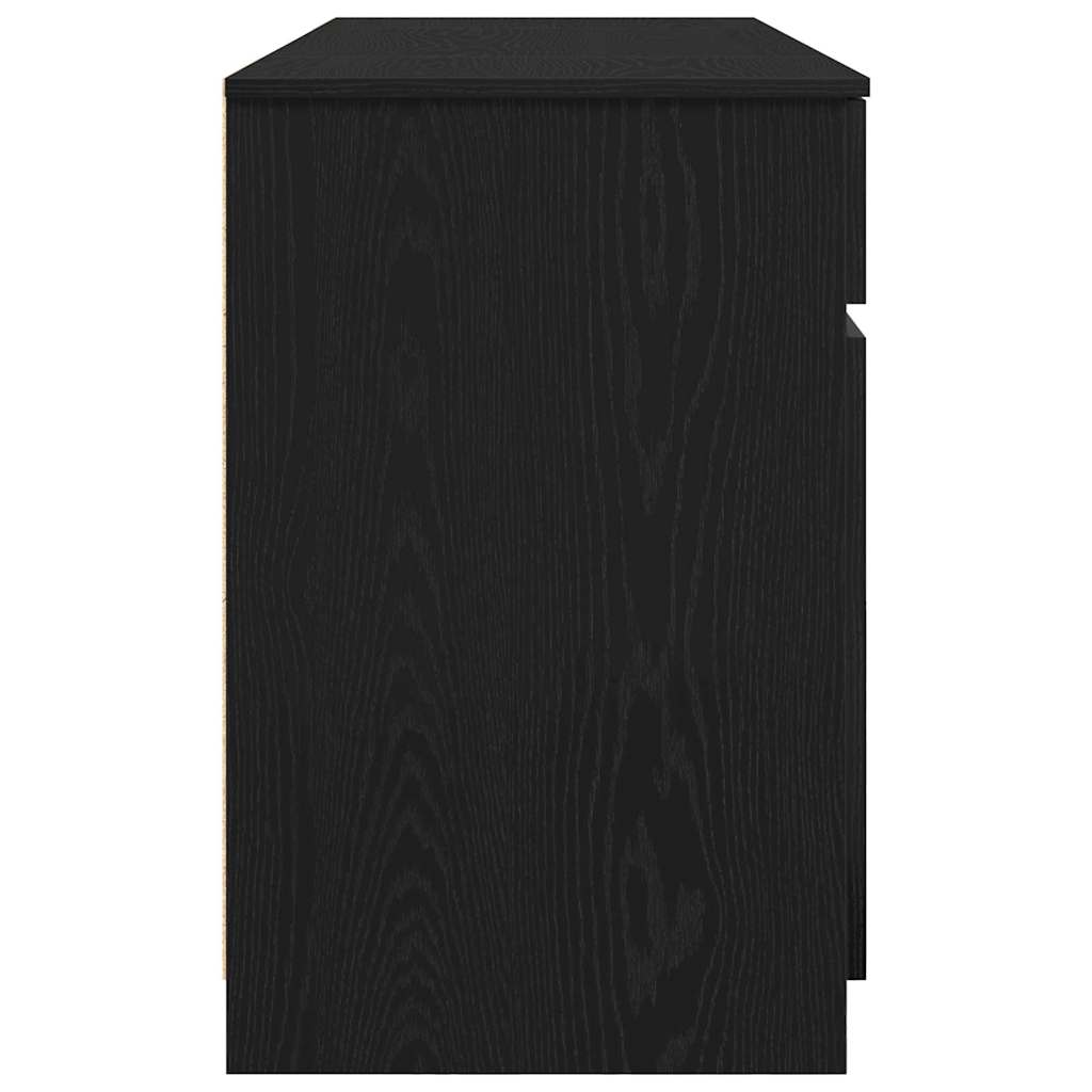 Bureau met lade Zwart eiken 140 x 49 x 76 cm Bewerkt hout