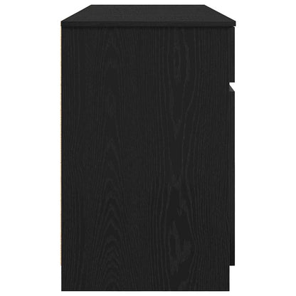 Bureau met lade Zwart eiken 140 x 49 x 76 cm Bewerkt hout